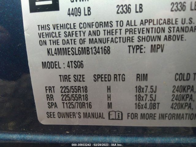 Photo 8 VIN: KL4MMESL6MB134168 - BUICK ENCORE GX 