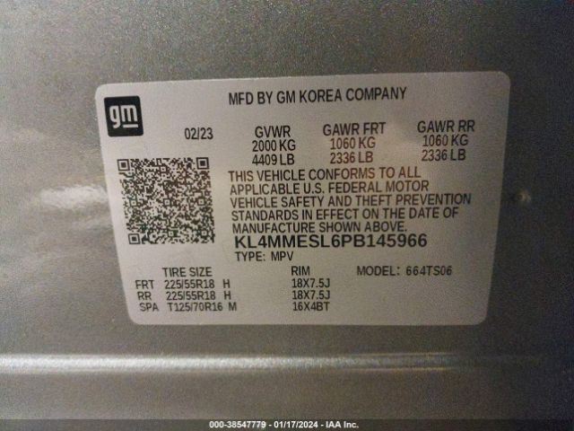 Photo 8 VIN: KL4MMESL6PB145966 - BUICK ENCORE GX 