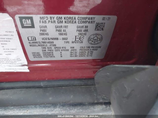 Photo 8 VIN: KL4MMESL7MB146569 - BUICK ENCORE GX 