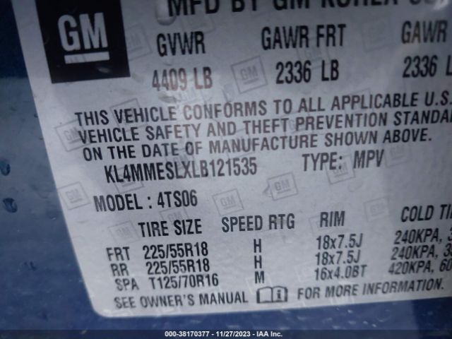 Photo 8 VIN: KL4MMESLXLB121535 - BUICK ENCORE GX 