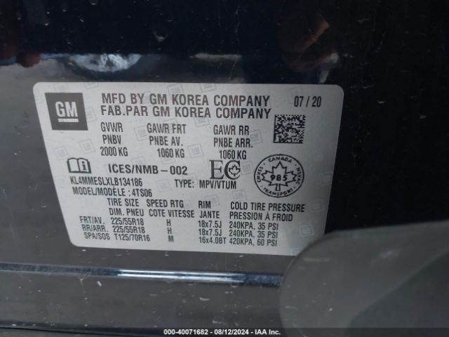 Photo 8 VIN: KL4MMESLXLB134186 - BUICK ENCORE GX 