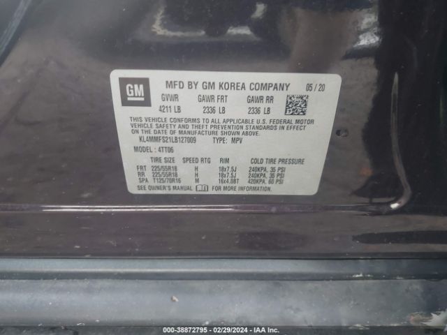 Photo 8 VIN: KL4MMFS21LB127009 - BUICK ENCORE GX 