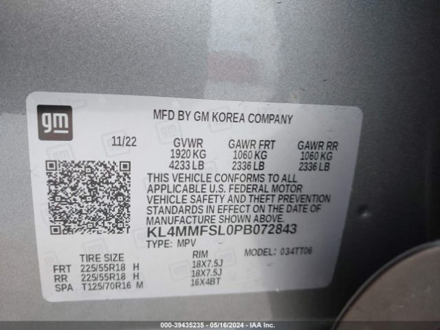 Photo 8 VIN: KL4MMFSL0PB072843 - BUICK ENCORE GX 