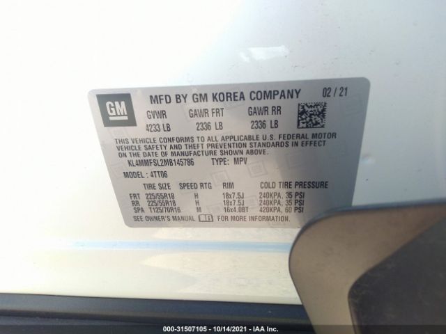 Photo 8 VIN: KL4MMFSL2MB145786 - BUICK ENCORE GX 