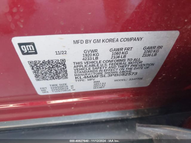 Photo 8 VIN: KL4MMFSL3PB082573 - BUICK ENCORE GX 