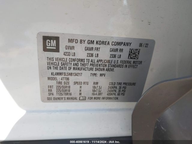 Photo 8 VIN: KL4MMFSL5NB134217 - BUICK ENCORE GX 