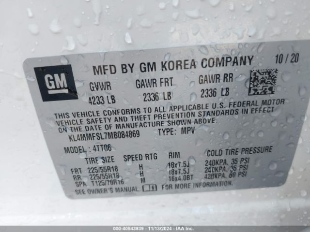 Photo 8 VIN: KL4MMFSL7MB084869 - BUICK ENCORE GX 