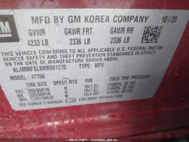 Photo 8 VIN: KL4MMFSL8MB081270 - BUICK ENCORE GX 