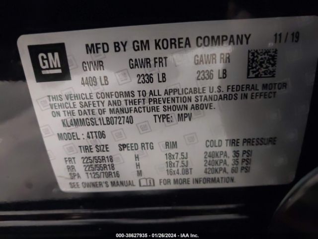 Photo 8 VIN: KL4MMGSL1LB072740 - BUICK ENCORE GX 