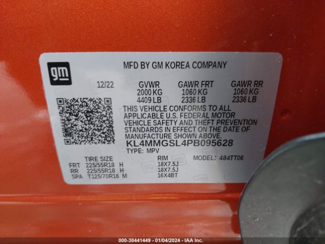 Photo 8 VIN: KL4MMGSL4PB095628 - BUICK ENCORE GX 