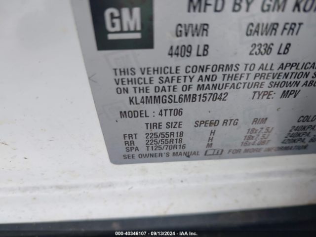 Photo 8 VIN: KL4MMGSL6MB157042 - BUICK ENCORE GX 