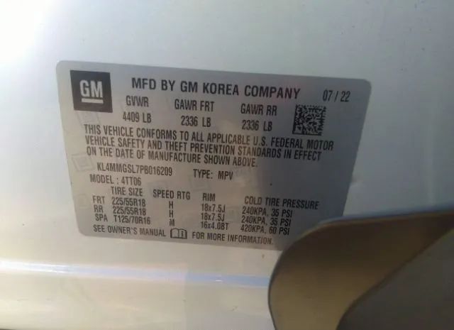 Photo 8 VIN: KL4MMGSL7PB016209 - BUICK ENCORE GX 