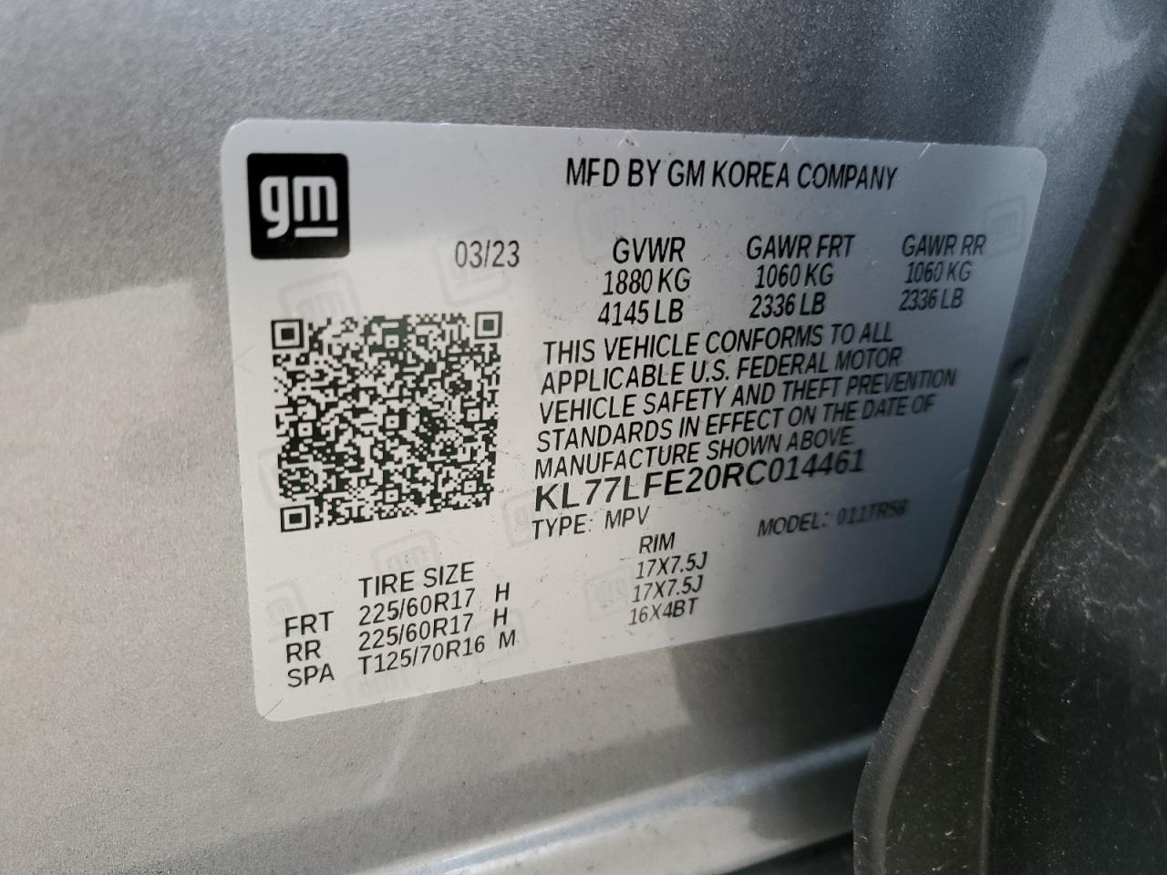 Photo 13 VIN: KL77LFE20RC014461 - CHEVROLET TRAX 