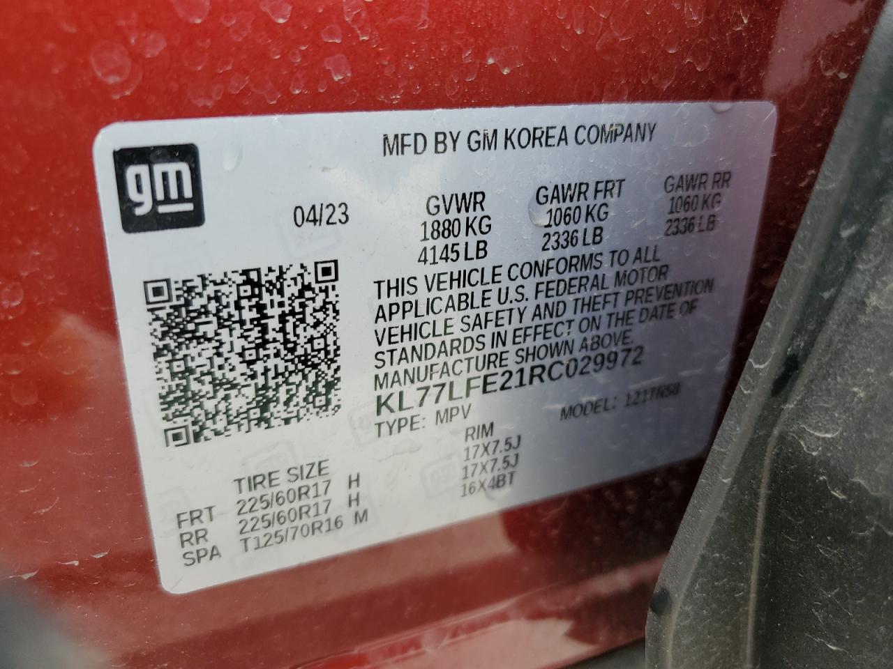 Photo 12 VIN: KL77LFE21RC029972 - CHEVROLET TRAX 