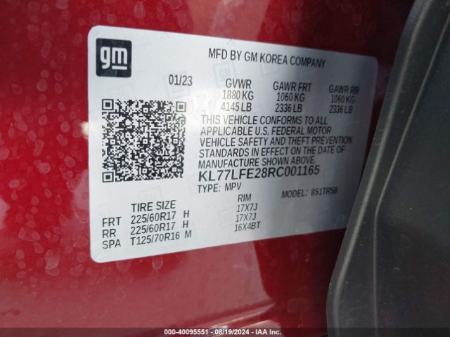 Photo 8 VIN: KL77LFE28RC001165 - CHEVROLET TRAX 