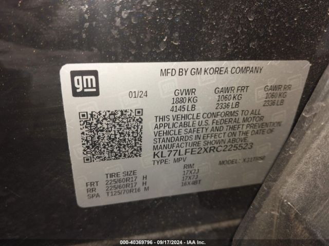 Photo 8 VIN: KL77LFE2XRC225523 - CHEVROLET TRAX 