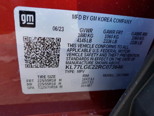 Photo 11 VIN: KL77LGE22RC073646 - CHEVROLET TRAX 1RS 