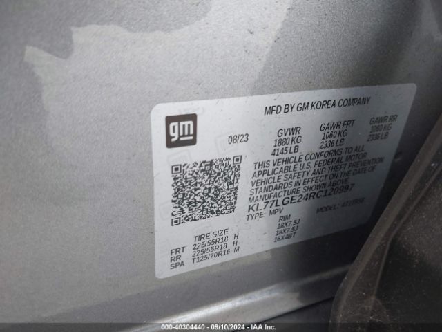 Photo 8 VIN: KL77LGE24RC120997 - CHEVROLET TRAX 