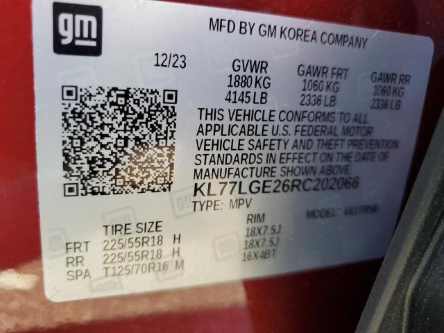 Photo 11 VIN: KL77LGE26RC202066 - CHEVROLET TRAX 1RS 