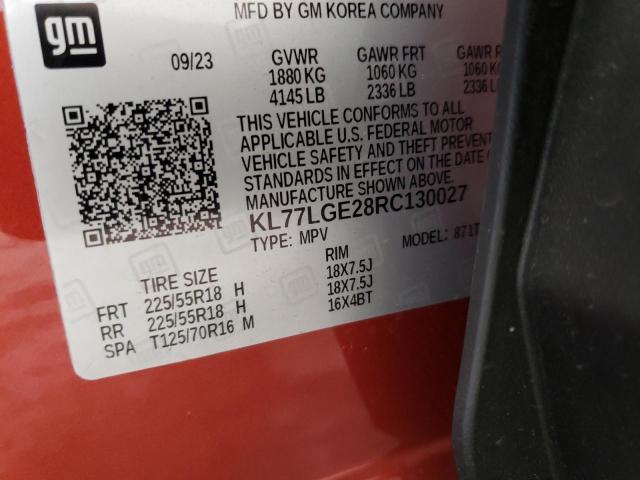 Photo 13 VIN: KL77LGE28RC130027 - CHEVROLET TRAX 1RS 