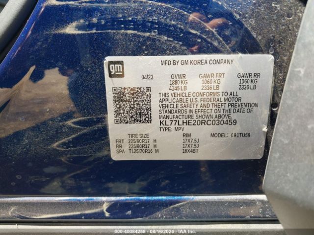 Photo 8 VIN: KL77LHE20RC030459 - CHEVROLET TRAX 