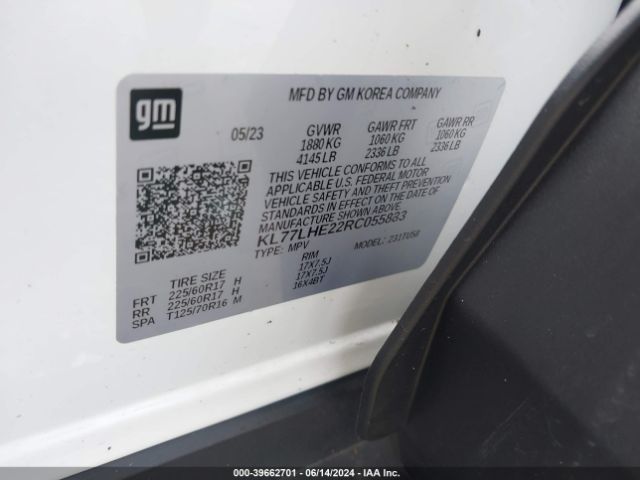 Photo 8 VIN: KL77LHE22RC055833 - CHEVROLET TRAX 