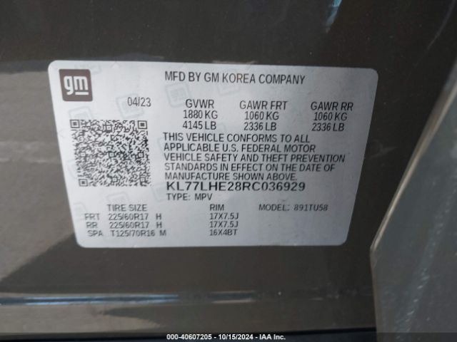 Photo 8 VIN: KL77LHE28RCO36929 - CHEVROLET TRAX 