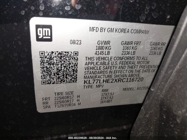 Photo 8 VIN: KL77LHE2XRC116720 - CHEVROLET TRAX 