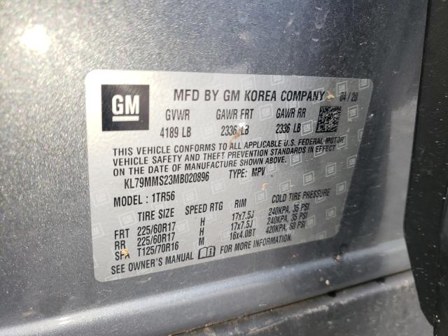 Photo 9 VIN: KL79MMS23MB020896 - CHEVROLET TRAILBLAZE 