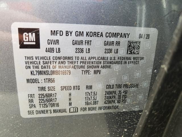 Photo 9 VIN: KL79MNSL0MB016979 - CHEVROLET TRAILBLAZE 