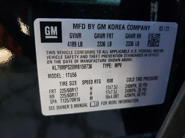 Photo 9 VIN: KL79MPS20MB158736 - CHEVROLET TRAILBLAZE 