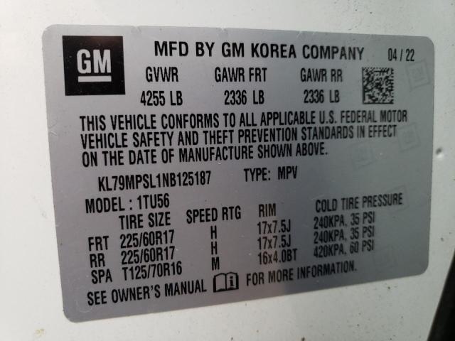 Photo 11 VIN: KL79MPSL1NB125187 - CHEVROLET TRAILBLZR 