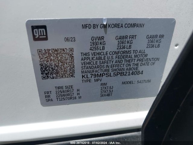 Photo 8 VIN: KL79MPSL5PB214084 - CHEVROLET TRAILBLAZER 