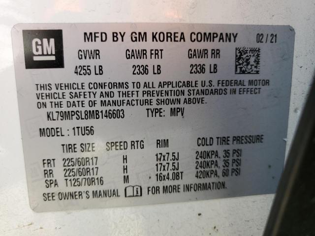 Photo 12 VIN: KL79MPSL8MB146603 - CHEVROLET TRAILBLAZE 