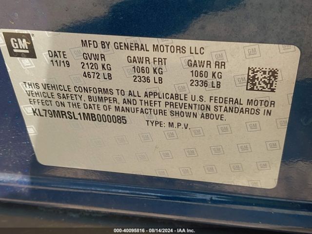 Photo 8 VIN: KL79MRSL1MB000085 - CHEVROLET TRAILBLAZER 