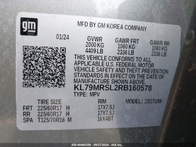 Photo 8 VIN: KL79MRSL2RB160578 - CHEVROLET TRAILBLAZER 