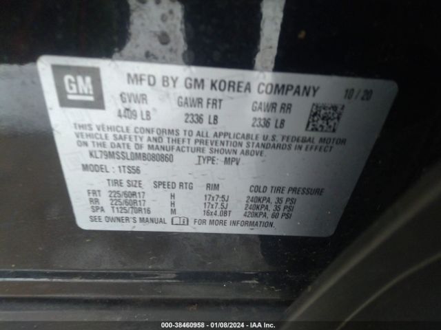 Photo 8 VIN: KL79MSSL0MB080860 - CHEVROLET TRAILBLAZER 