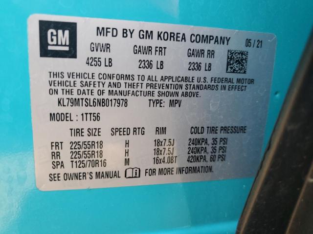 Photo 13 VIN: KL79MTSL6NB017978 - CHEVROLET TRAILBLAZE 