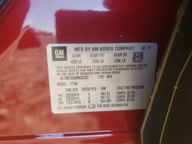 Photo 9 VIN: KL79MTSL8NB032322 - CHEVROLET TRAILBLAZE 