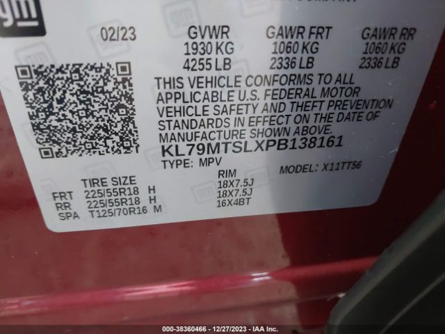 Photo 8 VIN: KL79MTSLXPB138161 - CHEVROLET TRAILBLAZER 