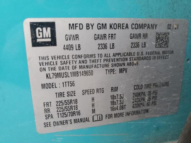 Photo 11 VIN: KL79MUSL1MB149650 - CHEVROLET TRAILBLZR 