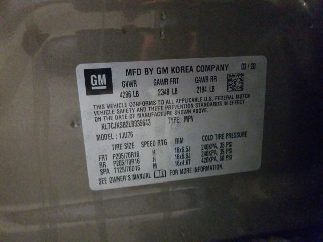 Photo 9 VIN: KL7CJKSB2LB335643 - CHEVROLET TRAX LS 