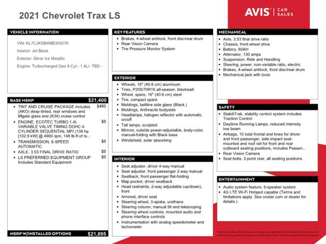 Photo 12 VIN: KL7CJKSB4MB305576 - CHEVROLET TRAX LS 