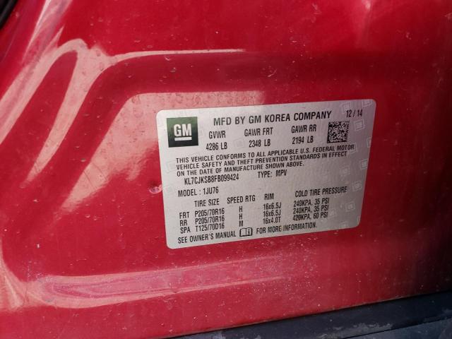 Photo 11 VIN: KL7CJKSB8FB099424 - CHEVROLET TRAX LS 