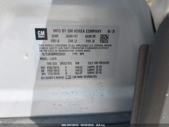 Photo 8 VIN: KL7CJKSB8MB328424 - CHEVROLET TRAX 