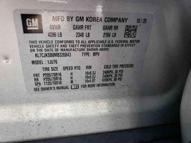 Photo 11 VIN: KL7CJKSB8MB335843 - CHEVROLET TRAX LS 