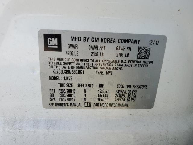 Photo 12 VIN: KL7CJLSB0JB603821 - CHEVROLET TRAX 1LT 