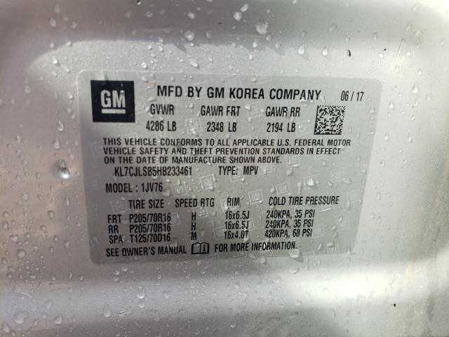 Photo 9 VIN: KL7CJLSB5HB233461 - CHEVROLET TRAX 1LT 