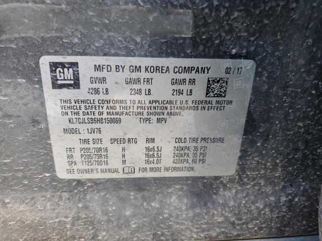 Photo 11 VIN: KL7CJLSB6HB150069 - CHEVROLET TRAX 