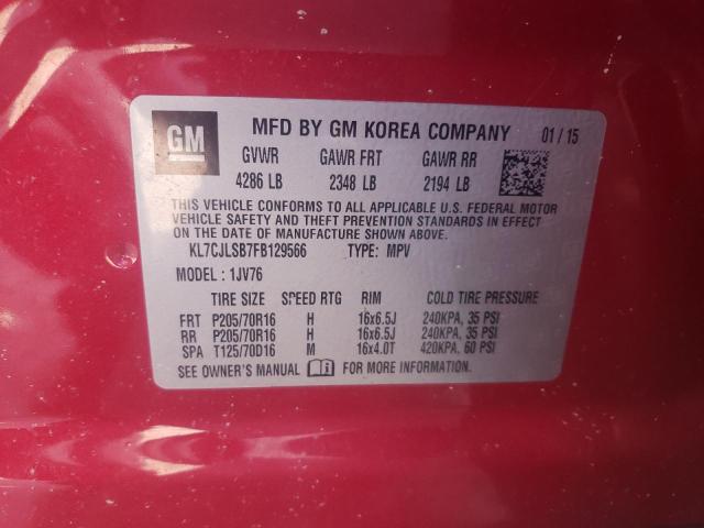 Photo 11 VIN: KL7CJLSB7FB129566 - CHEVROLET TRAX 1LT 